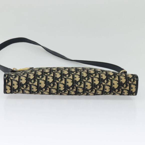 DIOR Trotter Canvas Shoulder Bag Navy Gold - Picture 9 of 12